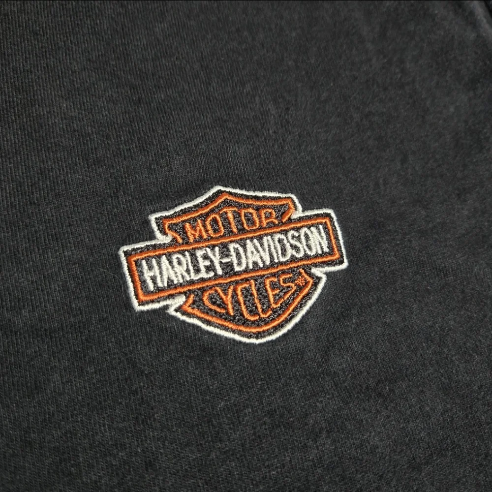 VINTAGE Harley Davidson Tank Top Mens XXL Black Eagle Checkered Flag Embroidered - Picture 2 of 11